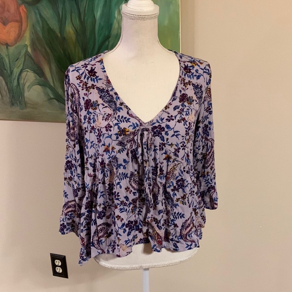Floral High-Low Blouse